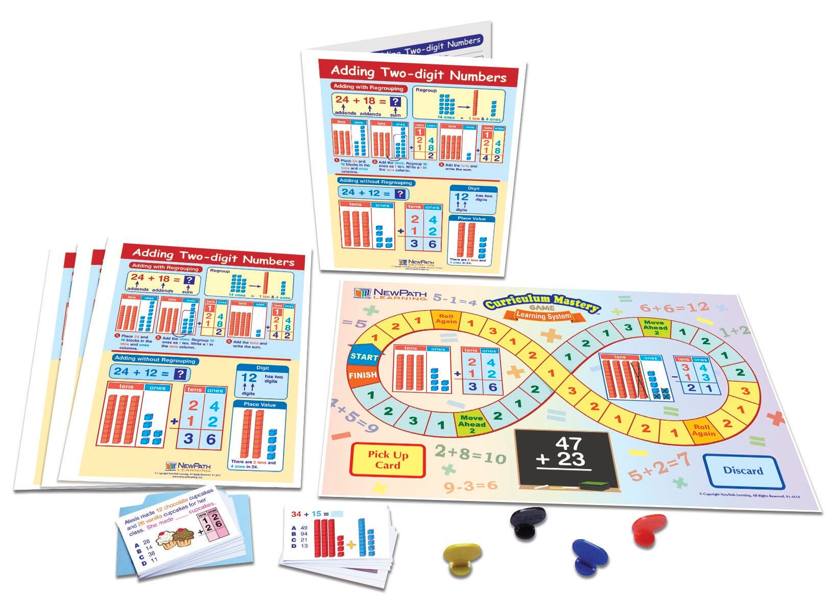 NewPath Learning Adding Two-Digit Numbers Learning Center Game, Grade 1 to 2 1571182